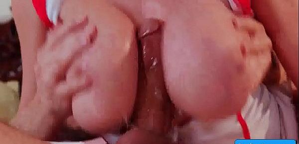  Horny big titted nurse Dee Williams gives amazing handjob and swallow cock like a pro